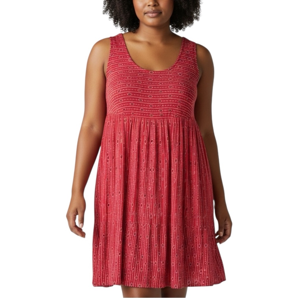 NWT TORRID Chiffon 4DRS Red Dot Stp Plt Midi Dress Size 4